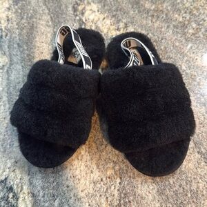 Girls Black Ugg Slippers size 12